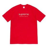 تيشيرت Supreme SS20 Week 1 Shop Tee بأكمام قصيرة وشعار كلاسيكي للجنسين باللون الأحمر SUP-SS20-001