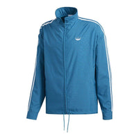 adidas originals Grid Wind Plaid Printing Sports Windproof Stand Collar Jacket Blue ED6269