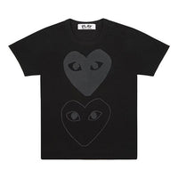 (WMNS) COMME des GARCONS PLAY Double Hearts T-Shirt 'Black Black' AZ-T193-051-1