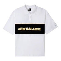 New Balance Logo Print Polo T-Shirt 'White Black' AMT12376-WT