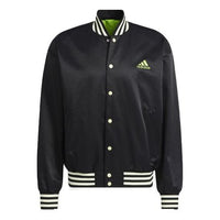 Men's adidas Stripe Sports Baseball Jacket Black HB5439