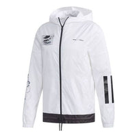 جاكيت أديداس نيو ميكي الرياضي الكاجوال ذو القلنسوة باللون الأبيض EI4535