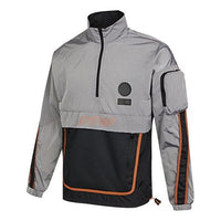 adidas Sports Stylish Stand Collar Cardigan Jacket Black Gray Colorblock GP0843