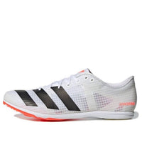 حذاء adidas Distancestar Spikes باللون الأبيض والأسود والبرتقالي FY4094