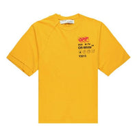 تيشيرت رجالي بأكمام قصيرة من Off-White FW19 Industrial Y013 Recon باللون الأصفر OMAA078F191850166010