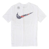 Nike DRI-FIT Big Swoosh Basketball Round Neck Short Sleeve White BQ3658-100