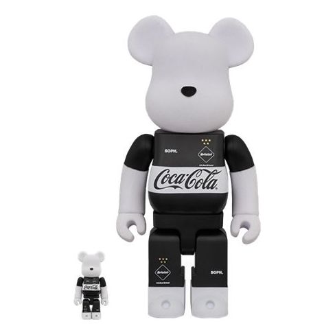 FCReal Bristol xx BE@RBRICK أسود أبيض 100% + 400% كوكاكولا
