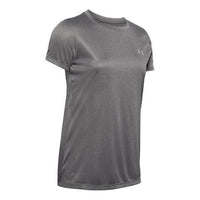 (WMNS) قميص UA Velocity Solid Crew بأكمام قصيرة رمادي اللون من Under Armour 1298706-090