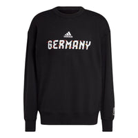 هودي رجالي من adidas Solid Color برقبة دائرية وأكمام طويلة باللون الأسود HD6352