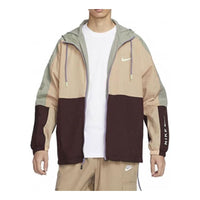 جاكيت Nike Sportswear منسوج بغطاء رأس، مقاسات آسيوية، "Hemp"، HF6170-200