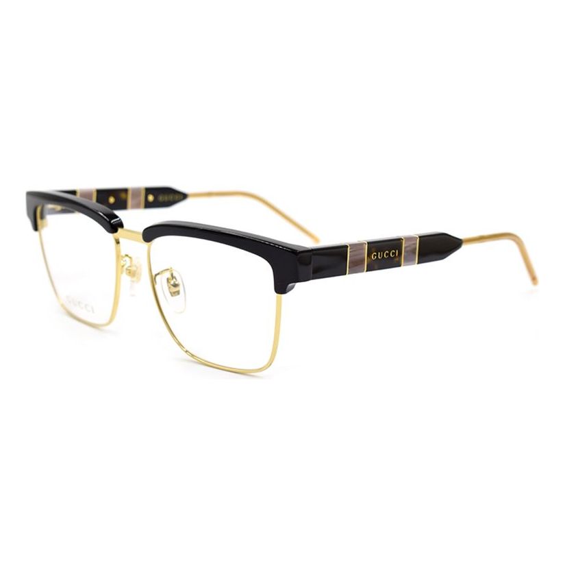 إطار نظارات غوتشي متعدد الألوان GG Optical Metallic Asia Edition للرجال باللون الأسود GG0605O-001