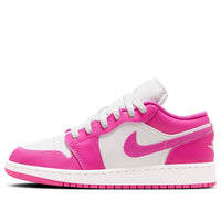 (GS) حذاء Air Jordan 1 Low "وردي ناري" FV8486-600