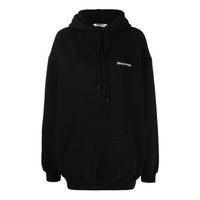 (WMNS) هودي قطني بشعار Balenciaga SS21 أسود 578135TJV851070