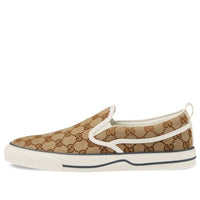 حذاء تنس Gucci Tennis 1977 سهل الارتداء "بيج إيبوني" 643489-2HK30-9761