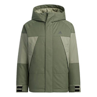 جاكيت رجالي من adidas Cb Bos Logo Jkt Outdoor Colorblock Sports With Down Feather Military Green H23090