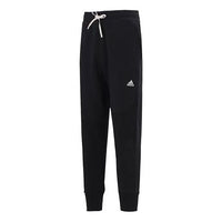 Men's adidas Solid Color Printing Logo Knit Sports Pants/Trousers/Joggers Black HB6587