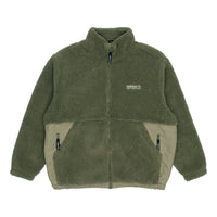 Men's adidas originals Adv Sherpa Outdoor logo Sports Splicing Stand Collar Jacket Green HC0365