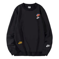 Nike Embroidered Round Neck Pullover Sweaters Autumn Asia Sizing 'Black' DJ6915-010