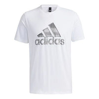 adidas Logo Printing Sports Round Neck Short Sleeve White GP0973