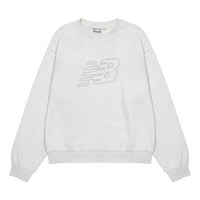 (WMNS) New Balance Logo Sweatshirt Asia Sizing 'White Grey' 5CC39752-OA