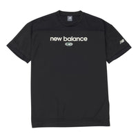 New Balance Linear Logo Honeycomb Mesh T-shirt Asia Sizing 'Black' AMT45072-BK