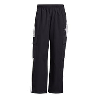 Men's adidas originals 3-stripes Cargo Contrasting Colors Sports Pants/Trousers/Joggers Autumn Black H09117