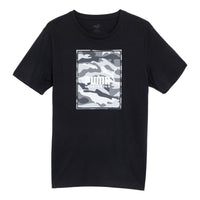 PUMA Box Logo Camo Lifestyle T-shirt 'Black' 683438-01