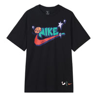 قميص كرة السلة Nike Exploration Sports بأكمام قصيرة باللون الأسود CD1307-010