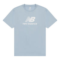 New Balance Essentials Stacked Logo Cotton T-Shirt 'Blue White' AMT31541-LAY