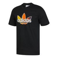 شعار adidas originals Sprt Graphic Gradient Logo Sports برقبة دائرية وأكمام قصيرة باللون الأسود GN2441