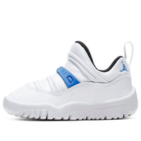 (TD) حذاء Air Jordan 11 Retro Little Flex باللون الأبيض الأسطوري الأزرق BQ7102-114