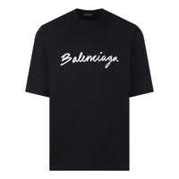 تيشيرت Balenciaga Script Logo "Black White" 612966TMVB41070
