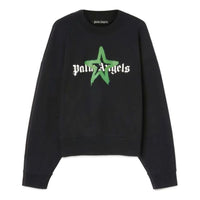 سويت شيرت Palm Angels FW22 Star Sprayed Logo "أسود وأخضر" PMBA026C99FLE0081055