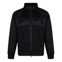 جاكيت رياضي كاجوال منسوج بشعار Air Jordan وياقة واقفة باللون الأسود AV1303-011