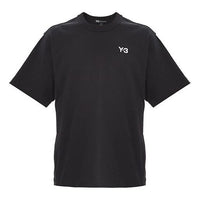تي شيرت رجالي كاجوال بأكمام قصيرة وشعار Y-3 باللون الأسود FP8696