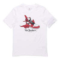 حذاء كرة سلة Air Jordan Chicago White Red مطبوع بأكمام قصيرة CN3597-100
