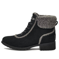 (WMNS) حذاء UGG Bodie Fur Lace Boot 'Black' 1153472-BLK