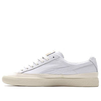 حذاء PUMA Clyde للتزلج على الألواح من الجلد المطاطي بمقدمة مطاطية باللون الأبيض 366986-01