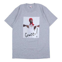 تيشيرت Gucci Mane Supreme FW16 رمادي بطبعة شخصية وأكمام قصيرة للجنسين باللون الرمادي SS18-0223