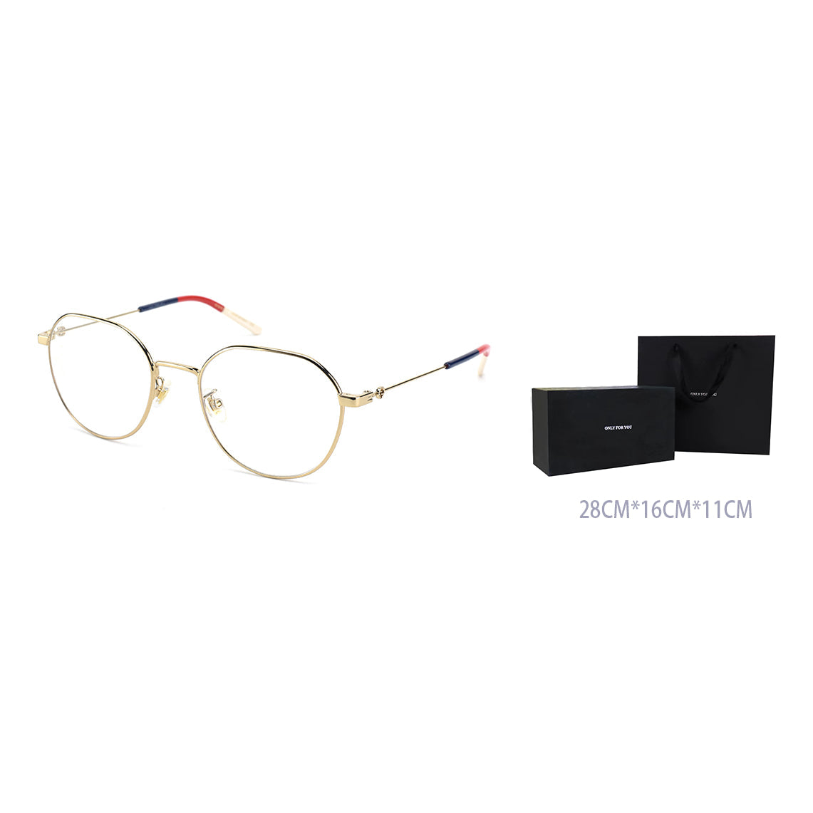 حامل نظارات طبية من سبائك معدنية بإطار دائري من Gucci Vintage باللون الذهبي GG0684O-003
