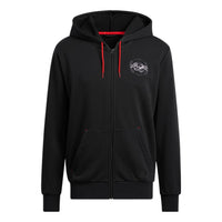 adidas Sleeve Side Alphabet Basketball Sports Hooded Jacket Men's Black HH8945