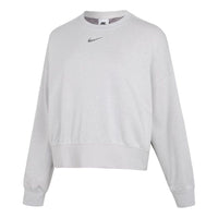 (WMNS) هودي رياضي فضفاض بشعار Nike وياقة دائرية، رمادي اللون، DJ6938-094