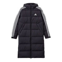 معطف adidas 3ST طويل للرياضات الخارجية بغطاء للرأس ودافئ من الأسفل باللون الأسود H20760