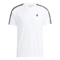 تي شيرت رجالي adidas neo مخطط بألوان متباينة رياضي كاجوال بأكمام قصيرة أبيض HD4665