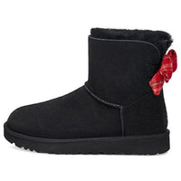 (WMNS) شريط منقوش من UGG Mini Bailey Bow "أسود وأحمر" 1119115-BLK
