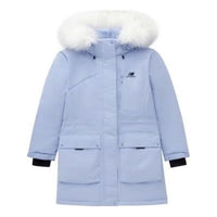 (WMNS) New Balance Logo Hooded Parka Jacket Asia Sizing 'Light Blue White' 5PC44432-LBL