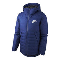 جاكيت Nike Outdoor Windproof Stay Warm Casual Hooded Down Jacket أزرق داكن AJ7947-429