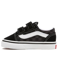Vans Toddler Flame Logo Repeat Old Skool Velcro Low-Top Sneakers K Black/Yellow/Red VN000D3YABX