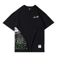 قميص كروس أوفر فضفاض بأكمام قصيرة من Li-Ning x Star War باللون الأسود AHSQ267-1