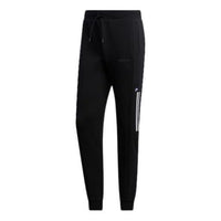 adidas neo x Yellow Crossover Stripe Casual Sports Pants Black GL7221